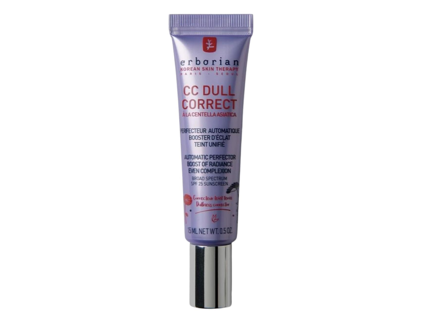 Erborian - CC Dull Correct - Automatic Complexion Perfecting Care - based on Centella Asiatica - Illuminating Radiance Booster, Unified Skin - Face Cream - Korean Product - 15ml