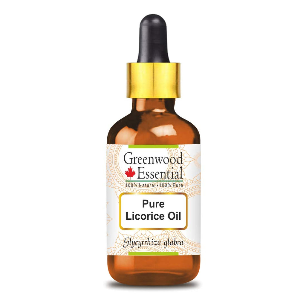 Greenwood Essential Pure Liquorice (Licorice) Oil (Glycyrrhiza glabra) with Glass Dropper 30ml (1 oz)