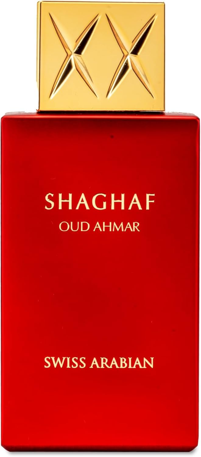 Swiss Arabian Shaghaf Oud Ahmar - Luxury Products From Dubai - Long Lasting And Addictive Personal EDP Spray Fragrance - Seductive, Signature Aroma - The Luxurious Scent Of Arabia - 2.5 oz