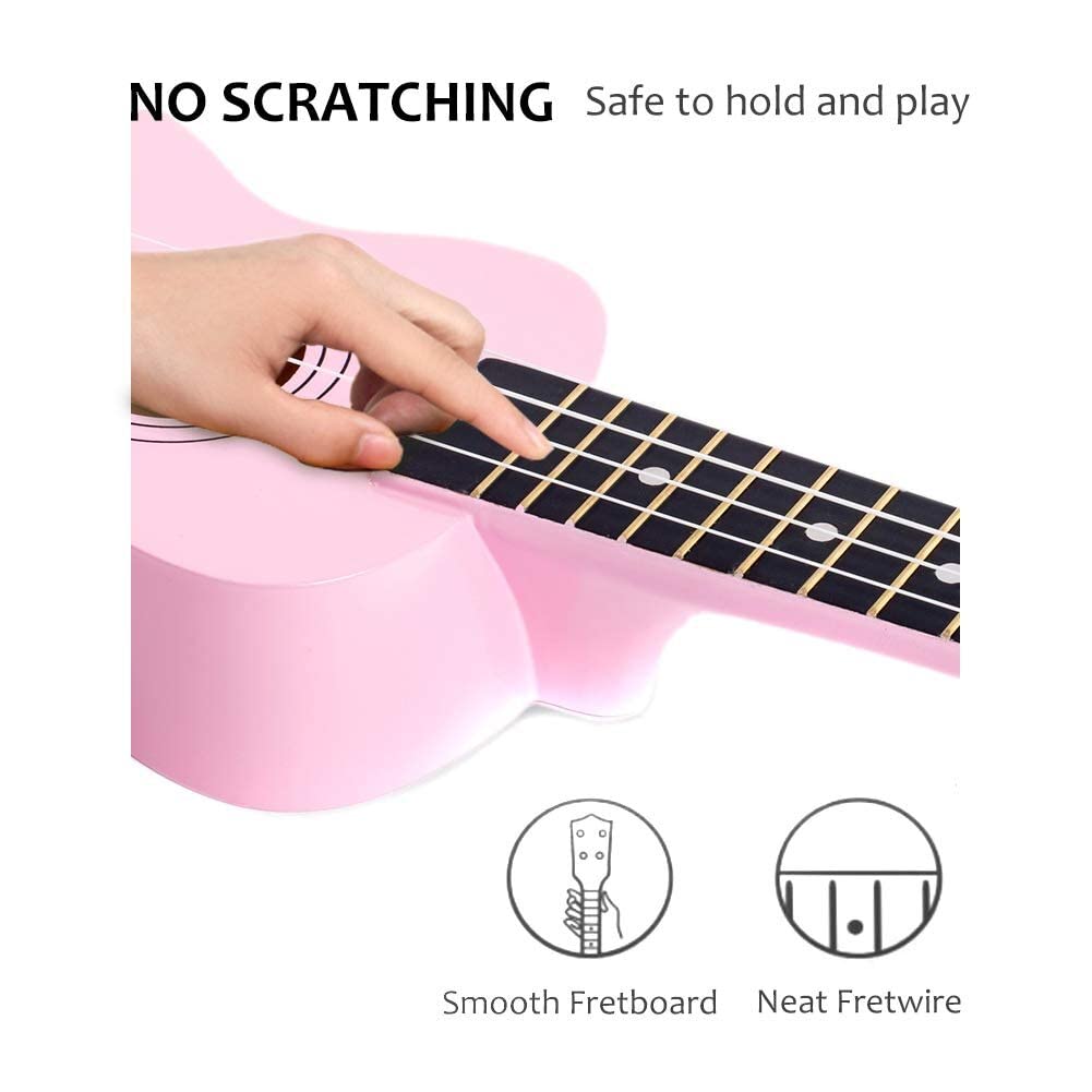 ADM Ukulele Beginner, Hawaiian Wood, Ukulele Kit, for Children, Adults, Students, Beginners, Ukalelee Professional Package, with Free Teaching Strap, Tuner