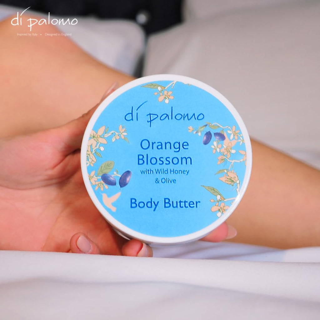 Di Palomo Orange Blossom & Honey Body Shea Butter 200ml | Luxurious Shea Butter Moisturiser & Lotion for Women | Hydrating Skincare & Body Cream