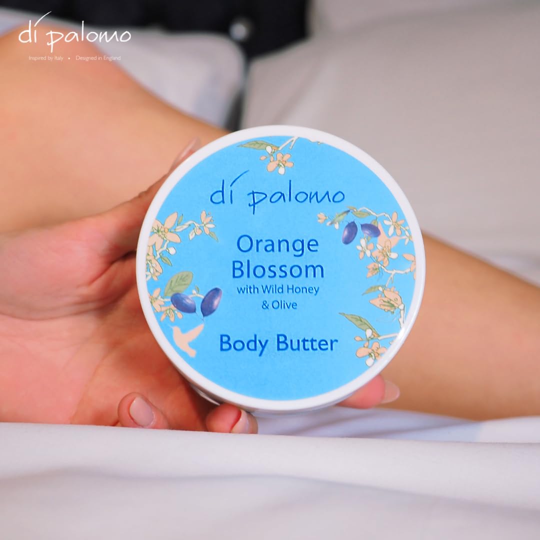 Di Palomo Orange Blossom & Honey Body Shea Butter 200ml | Luxurious Shea Butter Moisturiser & Lotion for Women | Hydrating Skincare & Body Cream