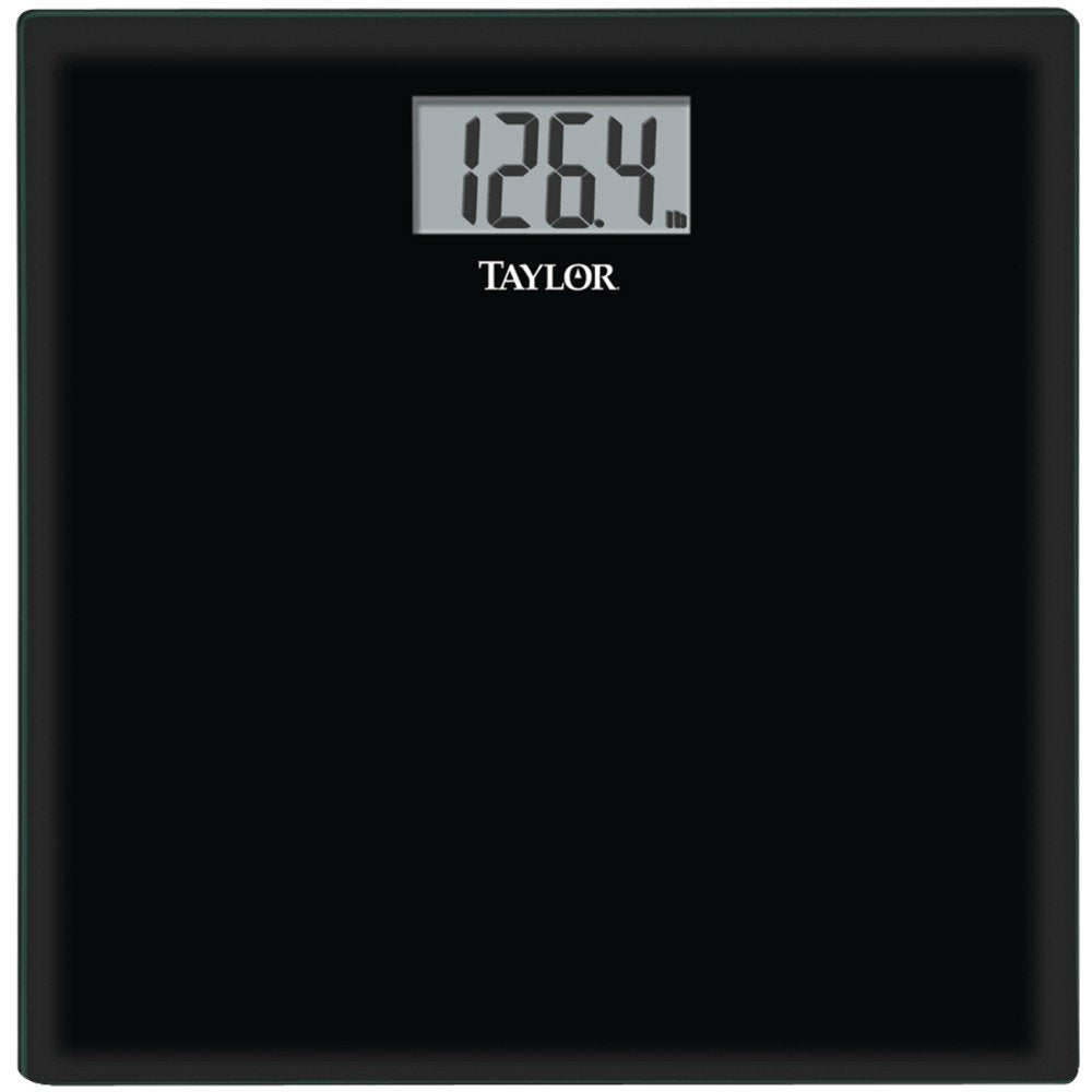 Taylor Glass Digital Bathroom Scale - Black, Digital Display, 0.2 Lb Accuracy - 1 Count