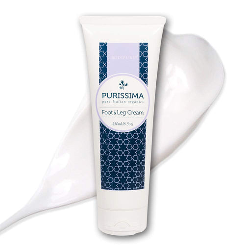 Bodipure Purissima Organic Foot and Leg Cream - Made with Natural Ingredients - Rejuvenating Treatment for Dry, Cracked, and Callused Feet - Refreshing, and Stimulating - Made in Italy, 8.5 Ounce