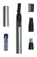 Wahl Micro Groomsman, 3 in 1, Ear Trimmer, Nose & Facial Hair Trimmer, Rotating Nose/Ear Trimmer, Battery Powered, Washable Heads, Long Lasting Washable Heads
