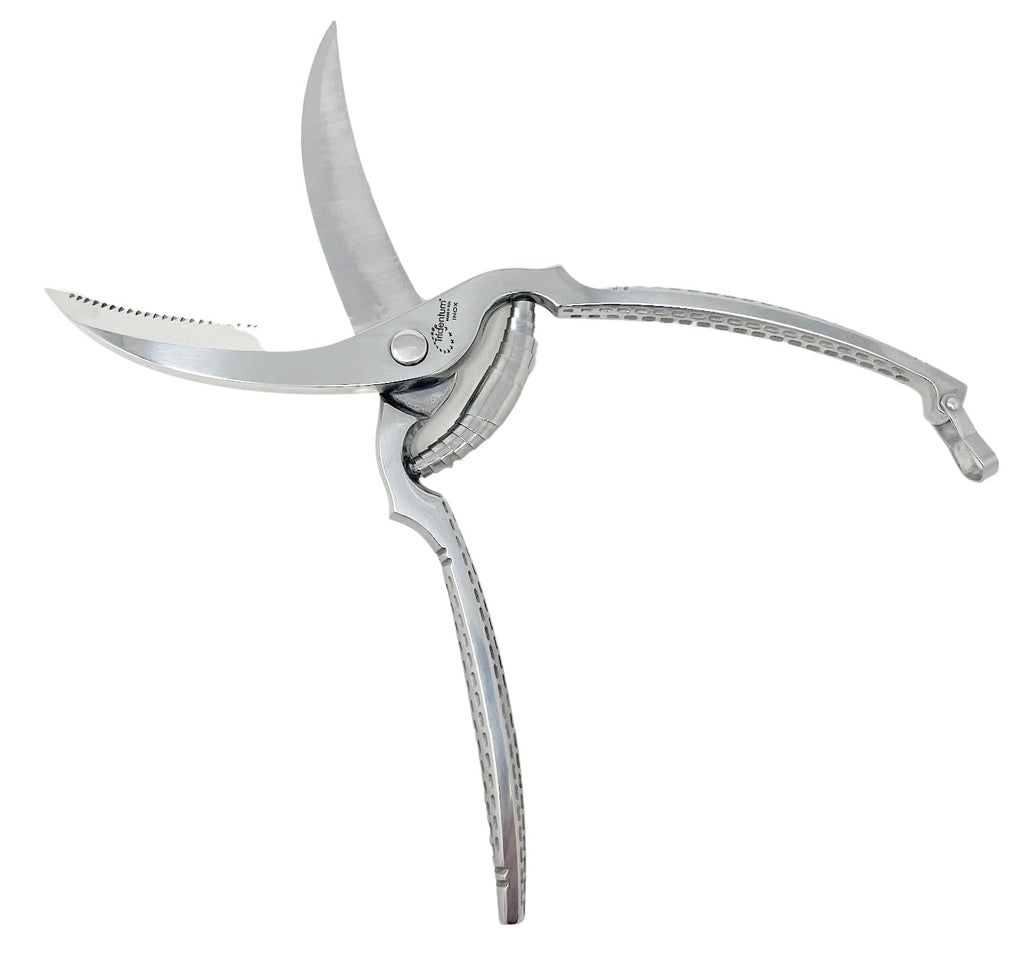 Heavy Duty Poultry Shears - Made in Italy - 10" Total Length, 3.75" Blade Length, Spring Tension, Closing Clip for Safety