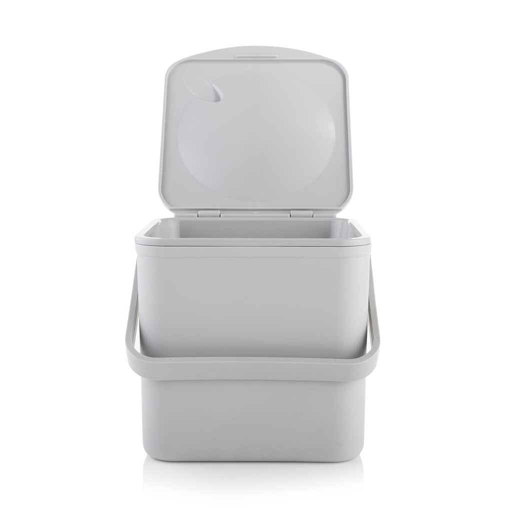 Minky Homecare Kitchen Compost Bin – Countertop Food Waste Caddy with Easy Wipe Clean Interior – Made in The UK - 3.5L (0.9 gal.) (Light Grey)