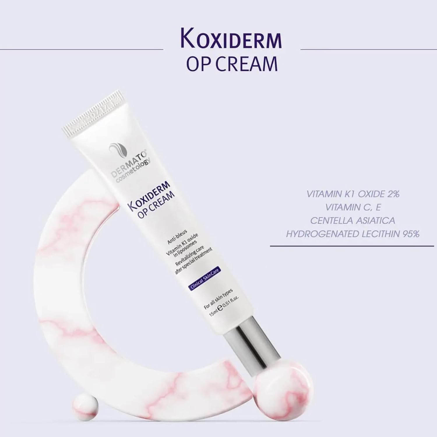 Anacis Vitamin K1 Oxiderm Cream Minimizing Appearance of Old and New Scars, Dark Eye Circles, Bruises, Varicose Veins, Purpura and Redness 1.01Oz (2 BOXES)