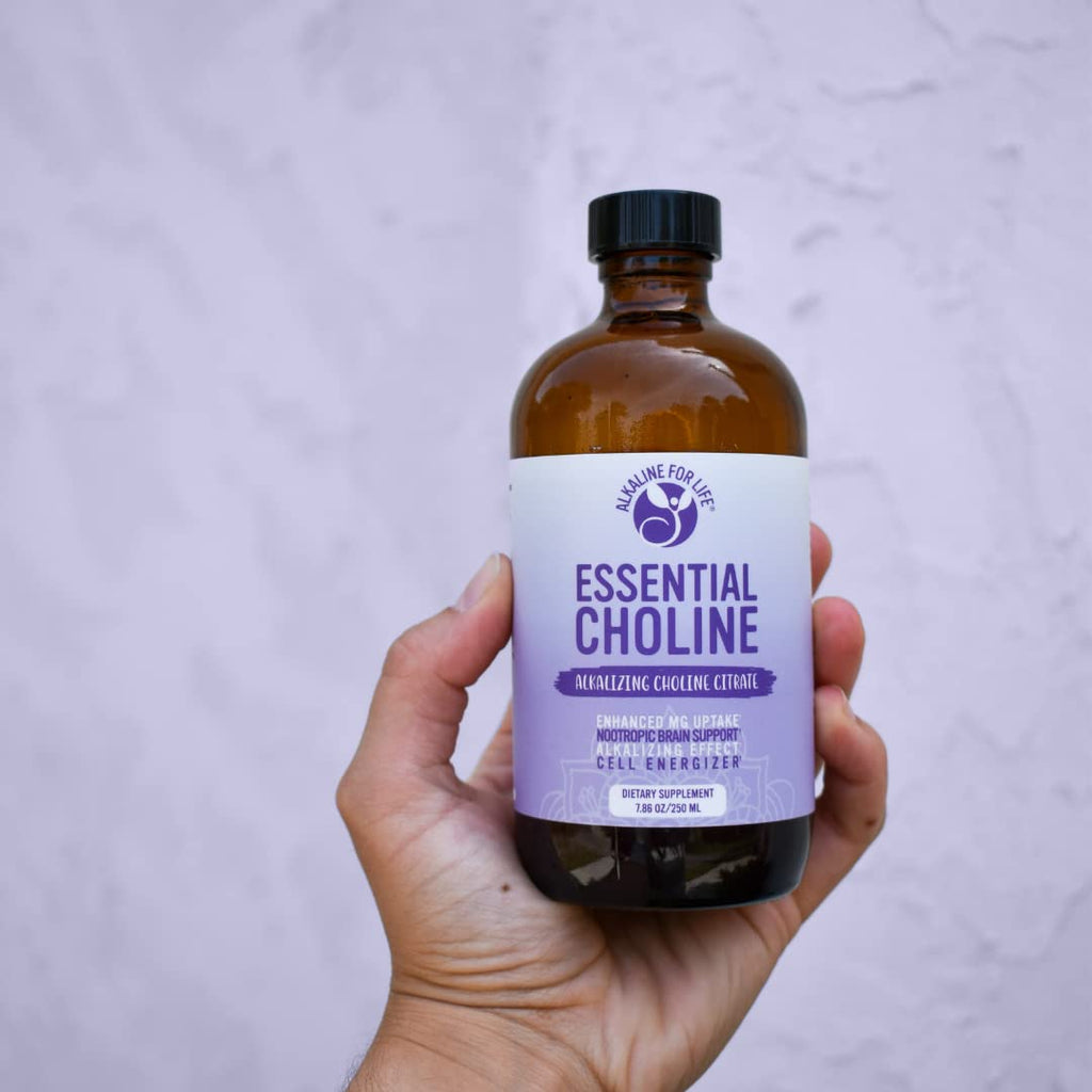 Alkaline for Life Essential Liquid Choline Citrate, 650 mg per Teaspoon, Alkalizing Bioavailable Form, Brain & Nervous System Support, 2-Ingredient Formula, 47 Servings, Made in USA