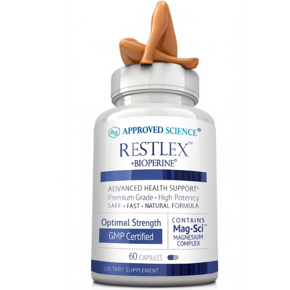 Approved Science Restlex for Restless Legs – Magnesium Glycinate for Calm Legs and Restful Legs – Natural Itching, Crawling, and Tingling in Feet and Legs - Calm, Restful Sleep Support - 1 Month
