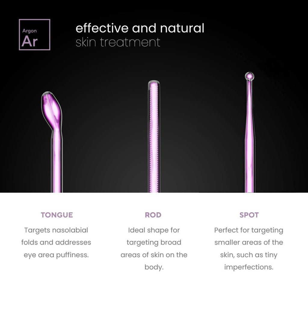 NuDerma Professional Skin Therapy Wand - Portable Skin Therapy Machine with 6 Neon & Argon Wands – Boost Your Skin – Clear Firm & Tighten