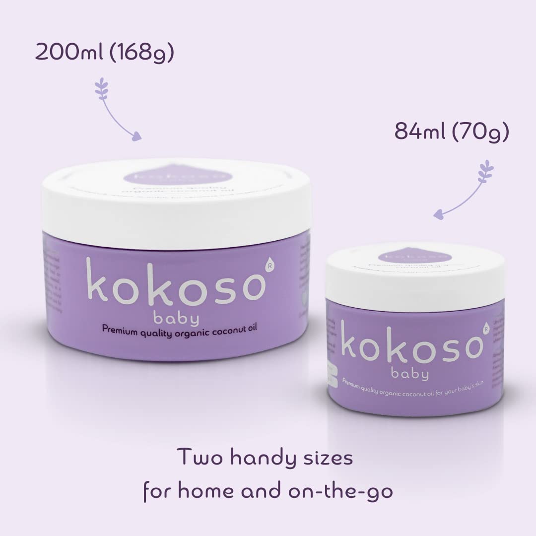 Kokoso Baby Organic Coconut Oil – Moisturising 100% Natural Baby Oil for Baby Massage, Dry, Sensitive and Normal Baby Skin...