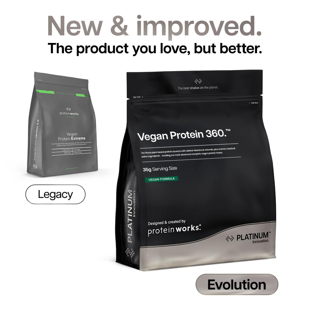 Protein Works | Vegan Protein 360 - Platinum, Strawberries & Cream, 500g