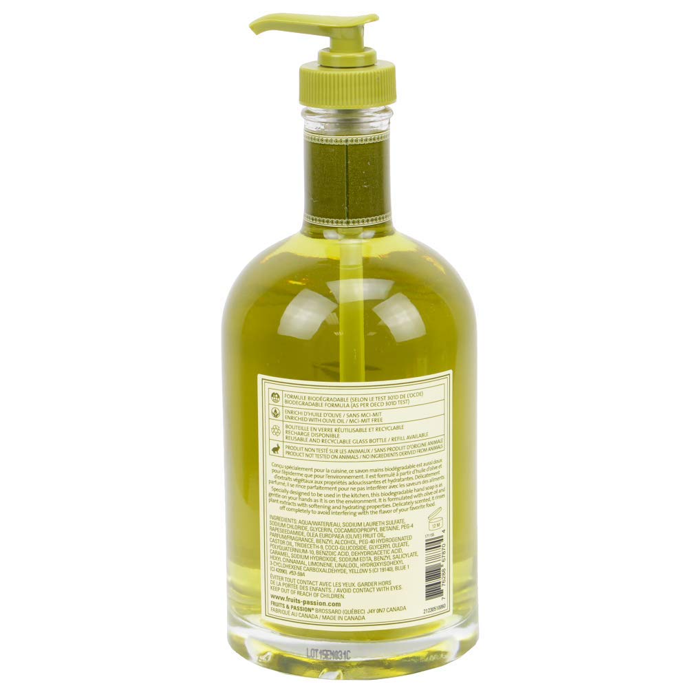 Cucina Purifying Hand Wash Coriander and Olive Tree 16.9 Fl Oz Glass Bottle by Cucina