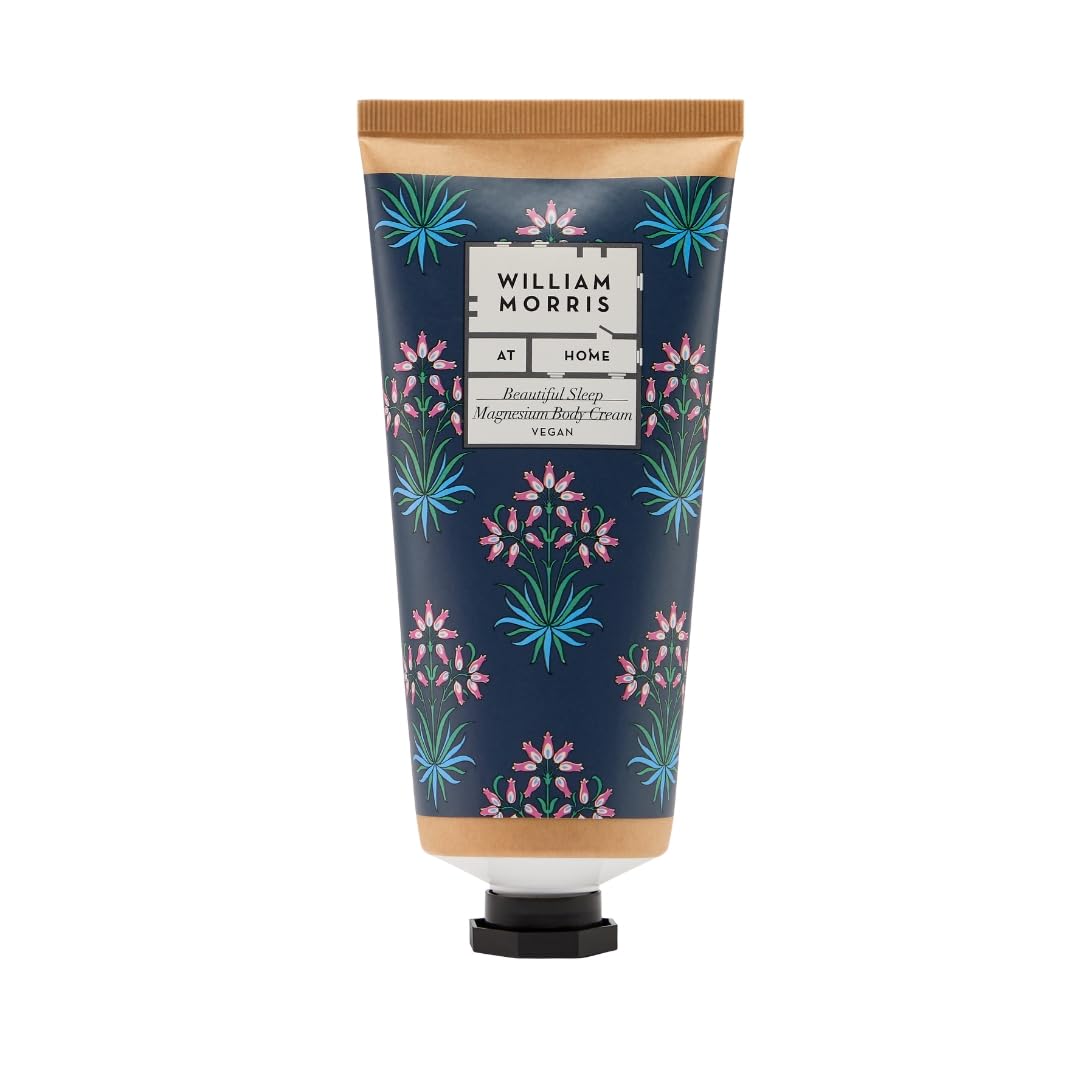 William Morris At Home Body Cream 200ml, Magnesium, Skin Softening, Fragrance with Calming Essential Oils, Travel Size, Vegan and Cruelty Friendly, Beauty Gift for Her