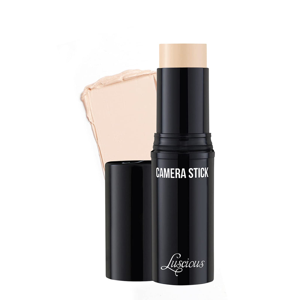 True + Luscious Camera Stick Foundation | Full Coverage Cream for Flawless Airbrushed Skin | Hydrating Non-Comedogenic Formula | Vegan Paraben-Free Cruelty-Free 0.49 oz | Shade 0: Ivory