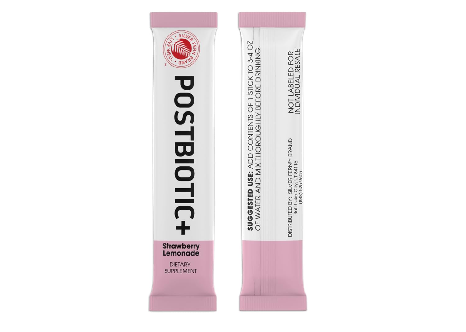 Silver Fern Brand Postbiotic+ Strawberry Lemonade Powder – Postbiotic Supplement with BIOMend™, BetaVia™, and Immuse® – Supports The Digestive System & Overall Wellness – 30 Stick Packs