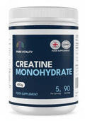 Pure Vitality | Creatine Monohydrate Powder - 450g - Easy Dissolve Creatine Powder, Unflavoured & Micronised | Vegan Creatine for Women and Men | Made in THE UK | Scoop Included