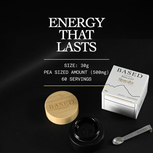 Based Shilajit | Pure Shilajit Resin with Max Potency, Energy & Immune Support for Men and Women | Rich in Fulvic Acid and 85+ Trace Minerals, 60 Servings