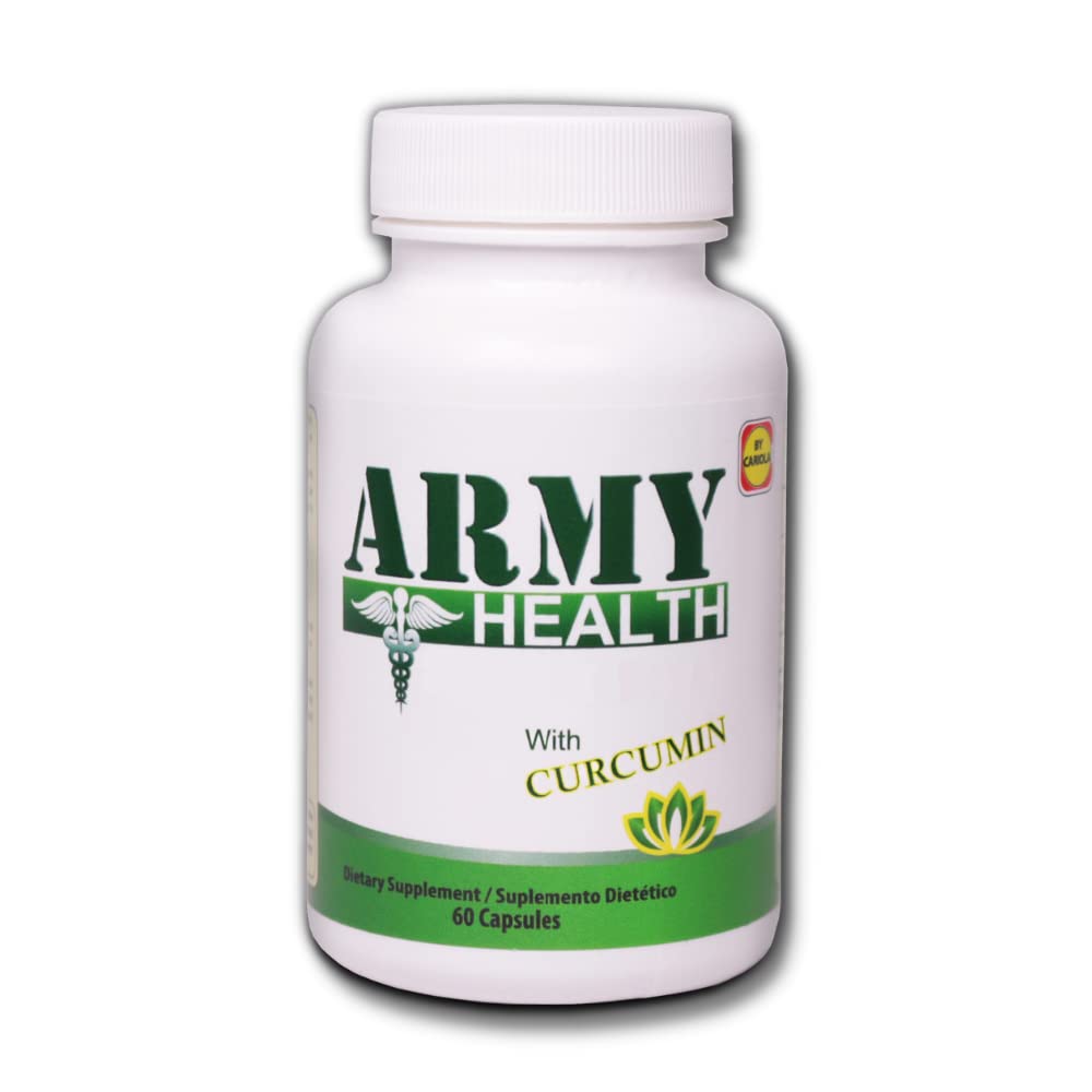 ARMY HEALTH Turmeric Curcumin Supplement Capsules - Extra Strength Turmeric with Ginger Root & Boswellia Serrata Extract - Herbal Formula, Joint & Muscle Relief Support for Men & Women - 60 Capsules