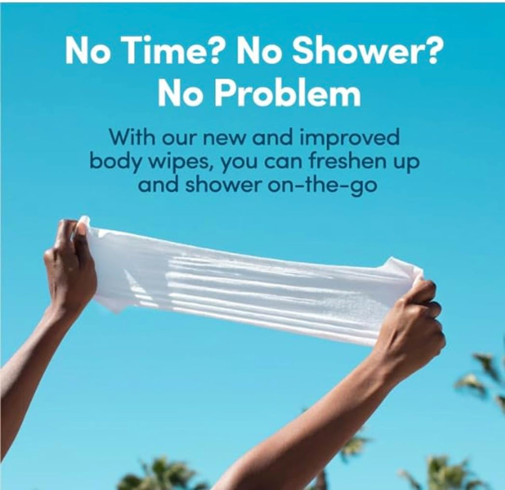 YUNI Beauty Large Body Wipes (Peppermint Citrus, 30 Count) Super Soft Moist Showerless Wipes that Cleanse & Deodorize - On-the-Go No Rinse Body Cleanser - Biodegradable Individually Wrapped