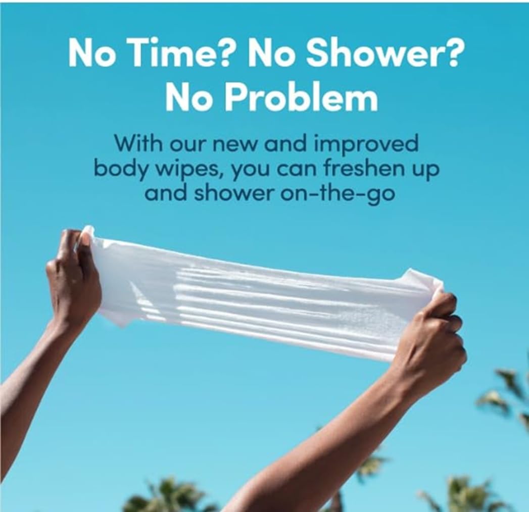 YUNI Beauty Large Body Wipes (Peppermint Citrus, 30 Count) Super Soft Moist Showerless Wipes that Cleanse & Deodorize - On-the-Go No Rinse Body Cleanser - Biodegradable Individually Wrapped