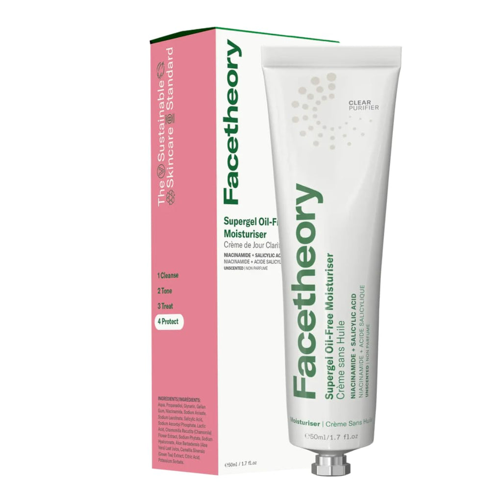 facetheory Supergel+ Oil-Free Moisturiser with niacinamide and prebiotics