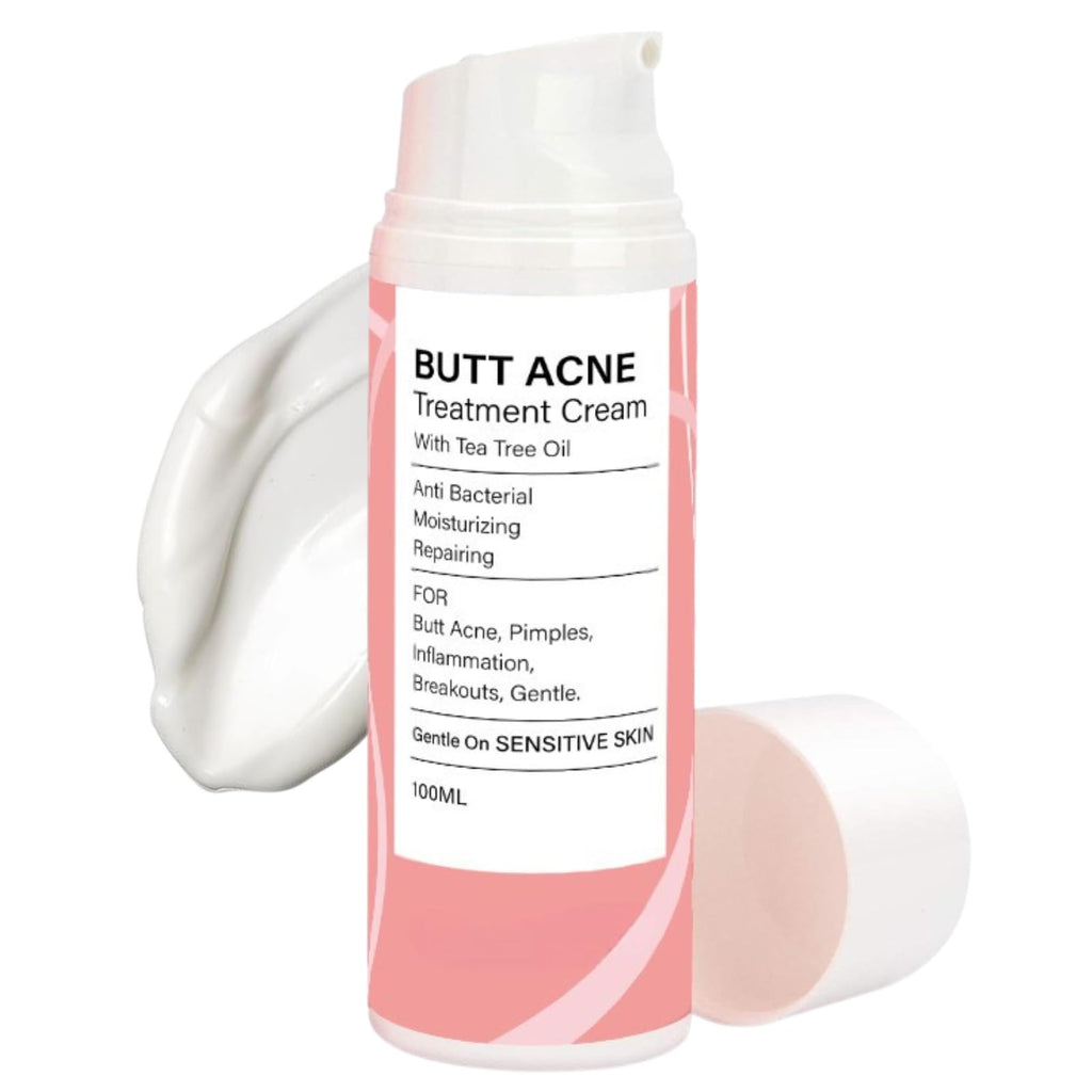 Butt Acne Cream for Women, Butt Acne Clearing with Tea Tree Oil, Body Acne Lotion for Back, Body Moisturiser for Booty Breakouts & Spot, Pimple Cream for Sensitive Skin, Delicate & Smooth