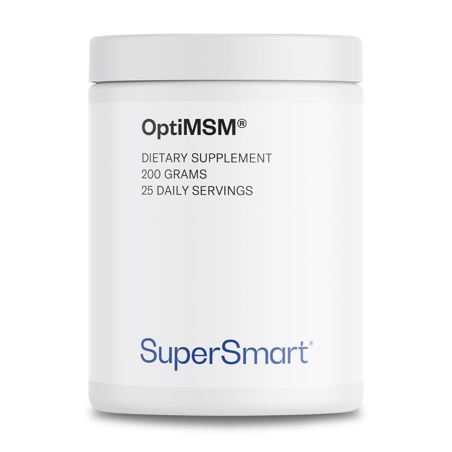 Supersmart - OptiMSM (Methyl-Sulfonyl-Methane) - Patented High Purity Formula | Non-GMO & Gluten Free - 200 g