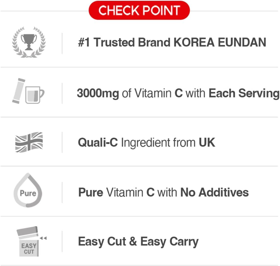 Sookwang Korea MEGADOSE Vitamin C Powder 3000mg | Powder Type | 100s | High Content Vitamin 3g*100 Sticks (Total 300g)