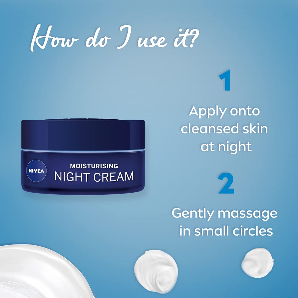 NIVEA Refreshing Night Face Cream (50ml), 24 Hour Face Moisturiser for Normal Skin, Night Cream with Aloe Vera and Hyaluronic Acid for Overnight Regeneration