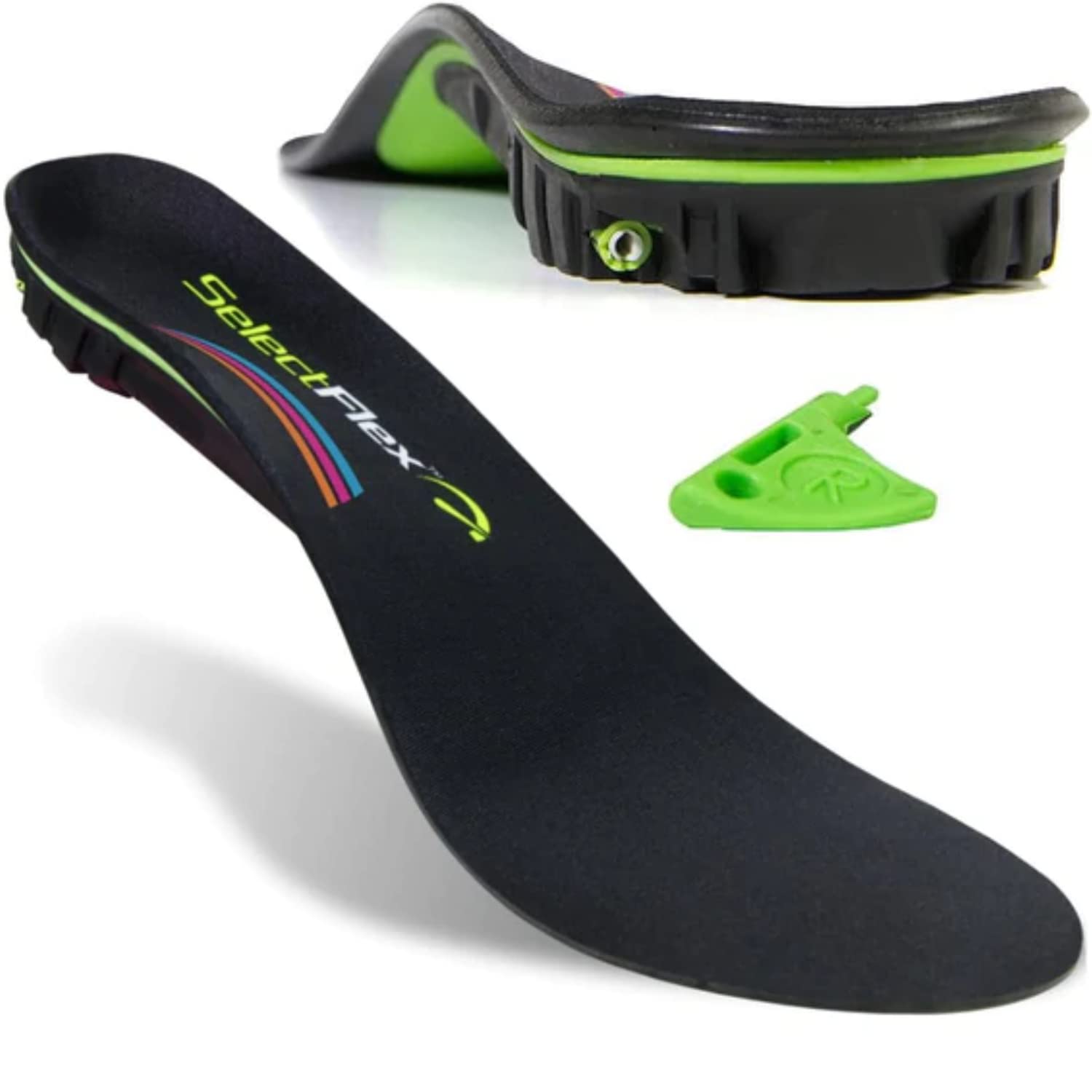 SelectFlex® 3 Way Adjustable Arch Support Orthotic Insoles Multicolor