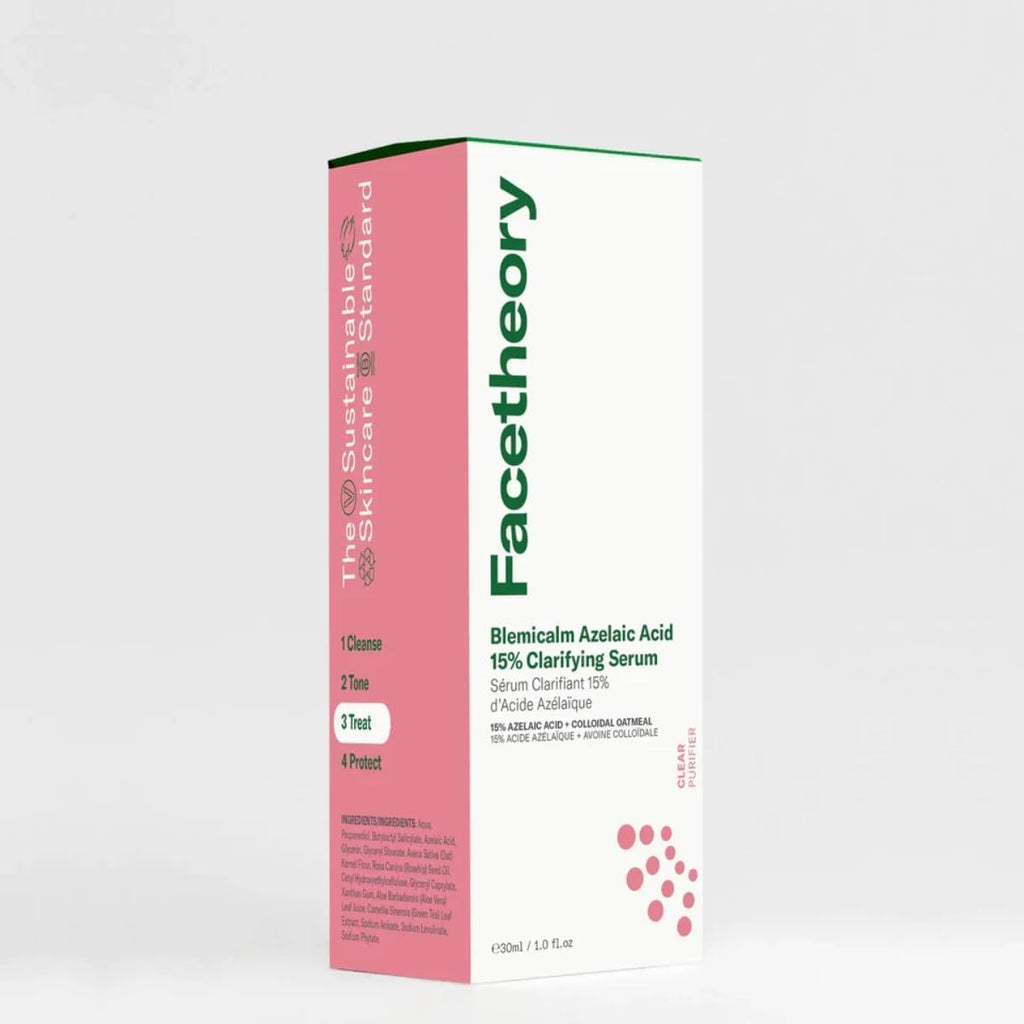 facetheory Blemicalm Azelaic Acid 15% Clarifying Serum (Unscented) - Control Blemishes, Redness & Breakouts with Powerful Azelaic Acid Serum - Azelaic Acid Cream for Clearer Skin (30 ml)