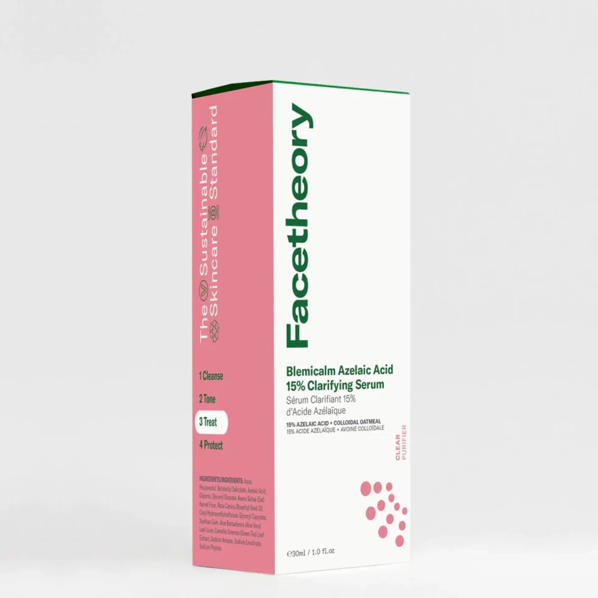 facetheory Blemicalm Azelaic Acid 15% Clarifying Serum (Unscented) - Control Blemishes, Redness & Breakouts with Powerful Azelaic Acid Serum - Azelaic Acid Cream for Clearer Skin (30 ml)