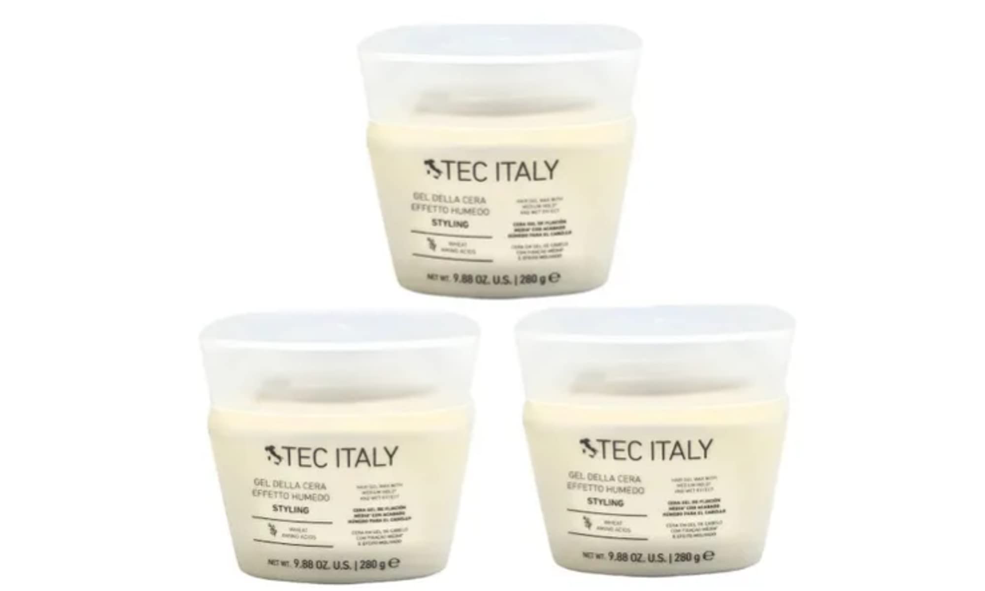 Tec Italy Gel Della Cera Effetto Humedo Hair Gel Wax 280g (Pack of 3)
