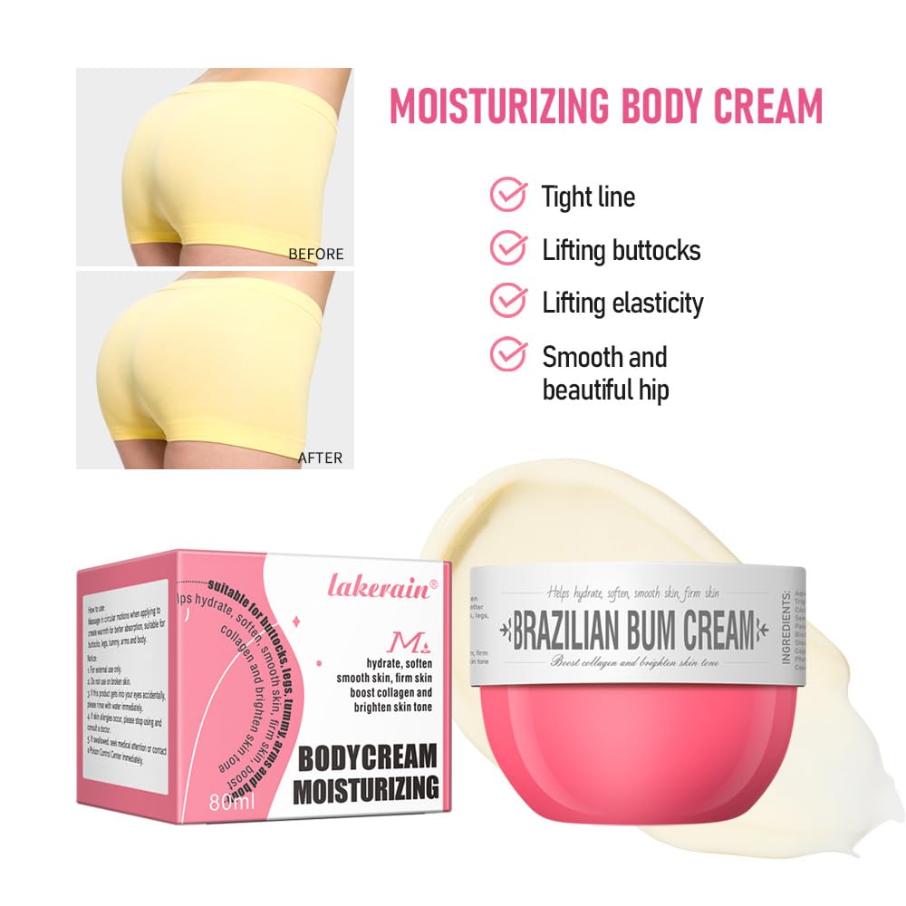 Bum Bum Cream, Moisturizing Body Cream Brighten Body Skin Repair, Smoothing Bum Cream, Lift, Firm, and Reduce Cellulite for a Beautiful Derriere, Long-lasting Fragrance Bum Bum Cream 80ML(#3)