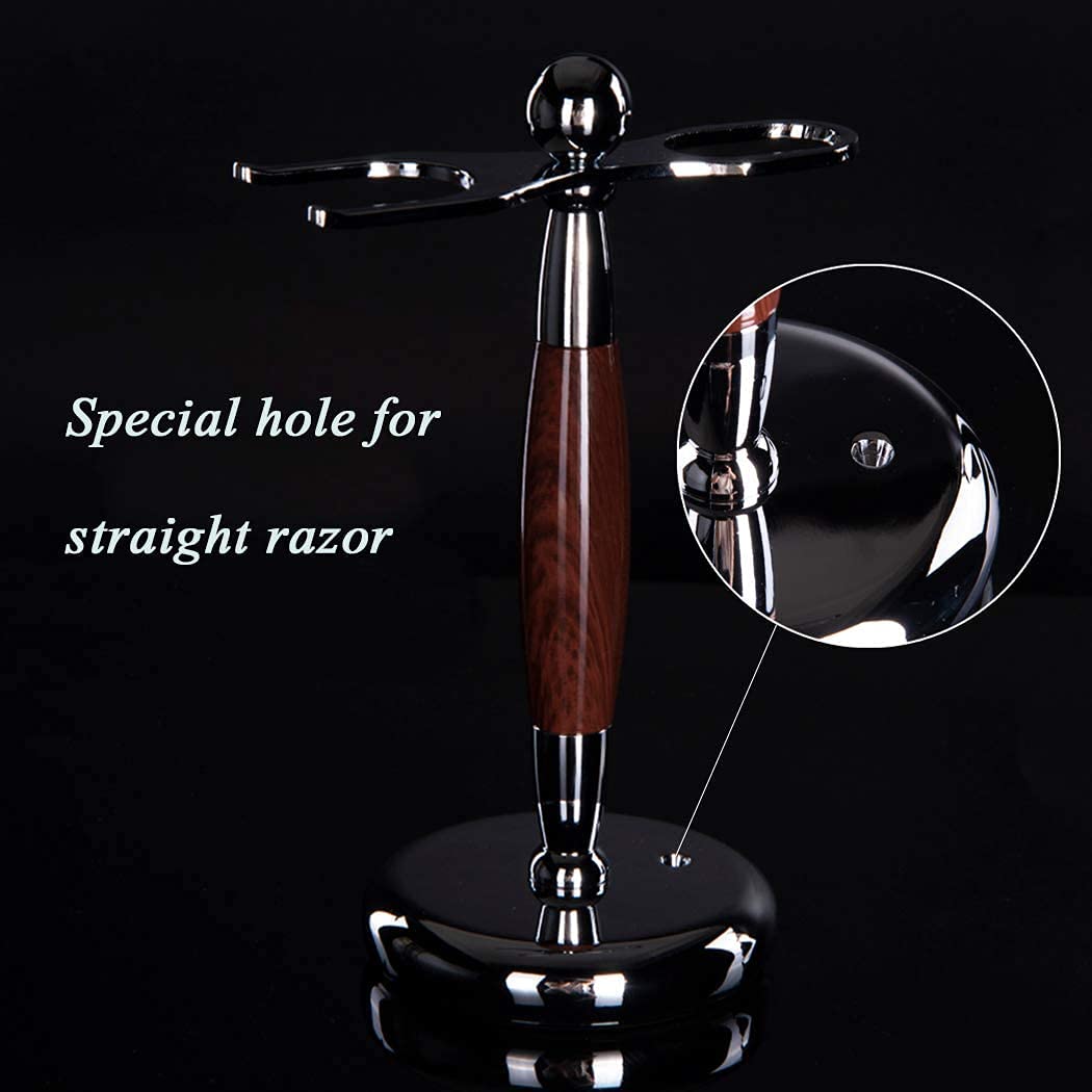 Grandslam Men Straight Shaving Razor Badger Hair Brush Stand Holder Leather Strop Soap Bowl