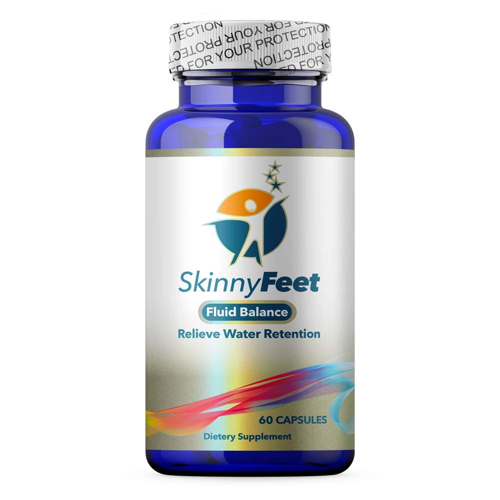 Skinny Feet Water Retention and Swelling Support – Reduces Overall Body Fluid Retention -Including Feet, Ankles, Legs, Hands. Natural Edema Supplement (60 Capsules).