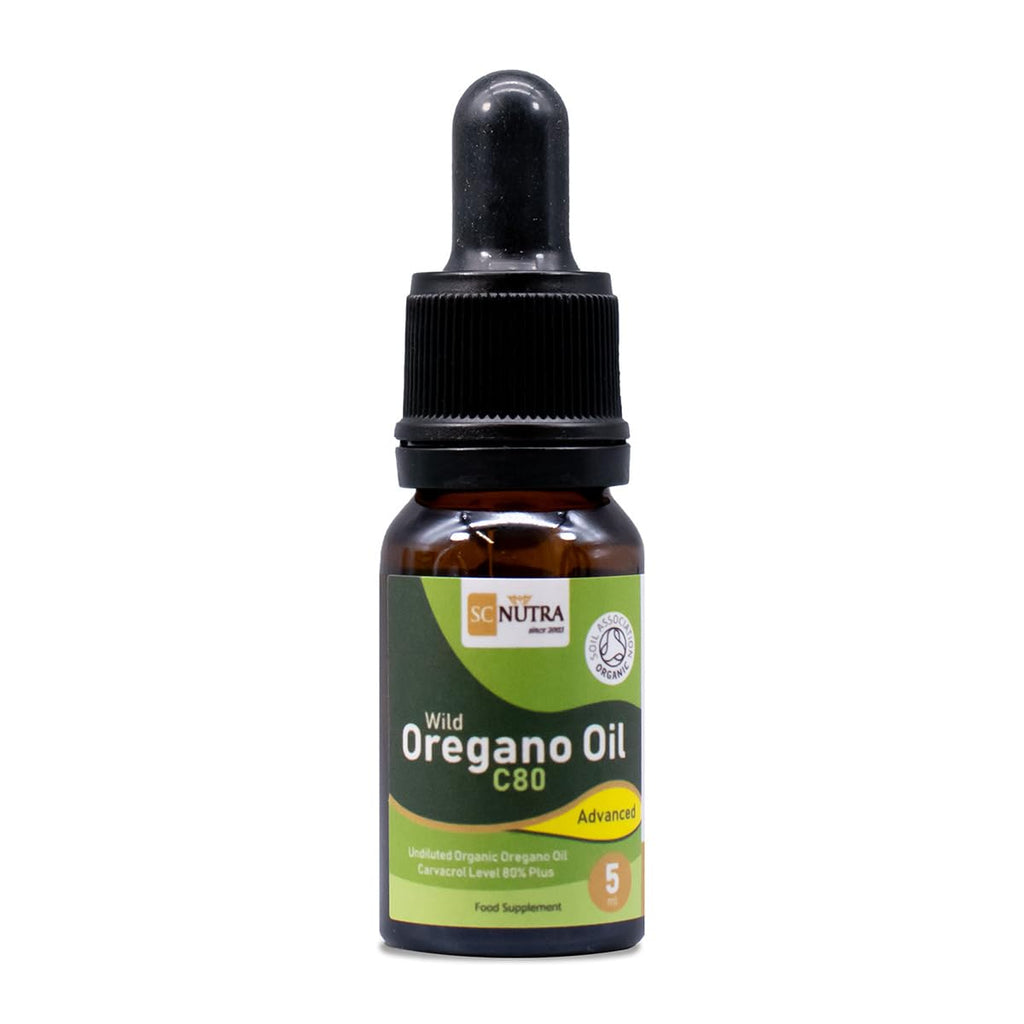 sc nutra Organic Wild Oregano Oil C80 Advanced - Undiluted Mediterranean Wild Oregano Oil - 80%+ Carvacrol & Low Thymol - 5ml / 0.17 Fl oz