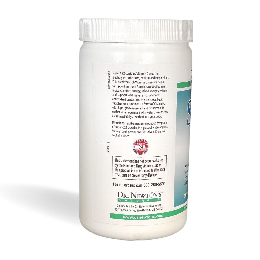 SelfCare+ Dr. Newton’s Naturals Super C22 Effervescent Vitamin C Fizzy Powdered Drink Mix with 22 Natural Sources of Vitamin C – 1500mg -8.9 Ounce Can