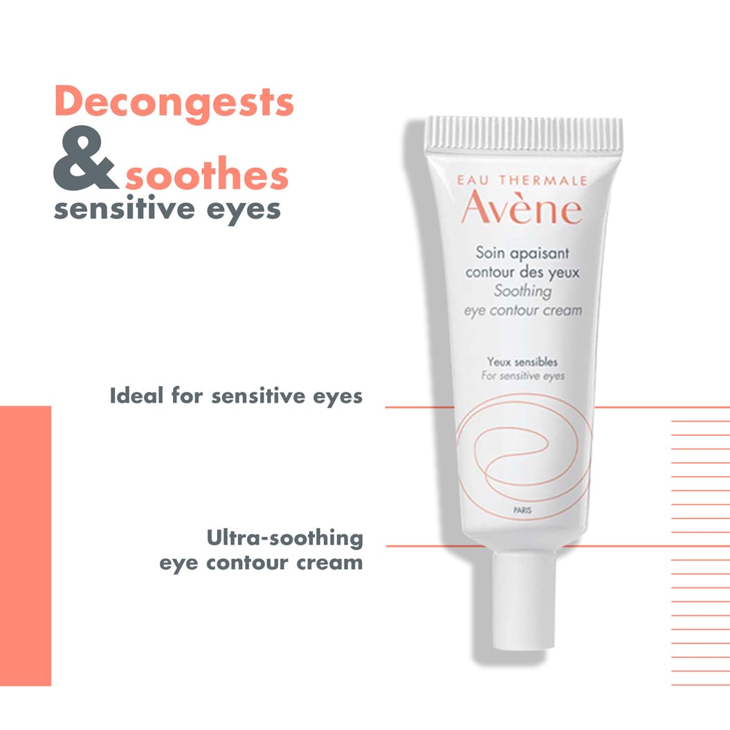 AVENE Essential - Soothing Eye Contour Cream - Ultra-Hydrating & Depuffing - With Avène Thermal Spring Water - Reduces Sensations of Tightness - Fragrance-Free - Sensitive Eyes - 10 ml