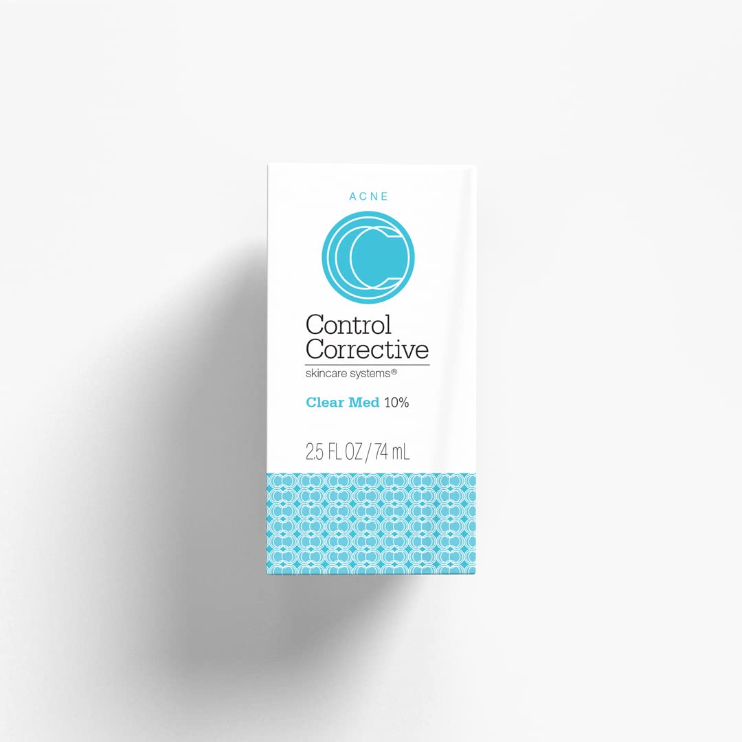 CONTROL CORRECTIVE Clear Med 10% Acne Treatment Lotion, 2.5 Oz - Helps Clear & Control Breakouts, Benzoyl Peroxide, 3% Sulfur To Improve Efficacy And Dry Up Blemishes