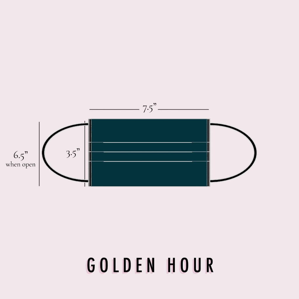 GOLDEN HOUR Silk Satin Mask | Sensitive Skin, Hypoallergenic | Adjustable Silk Mask | Washable UK (Single, Teal)