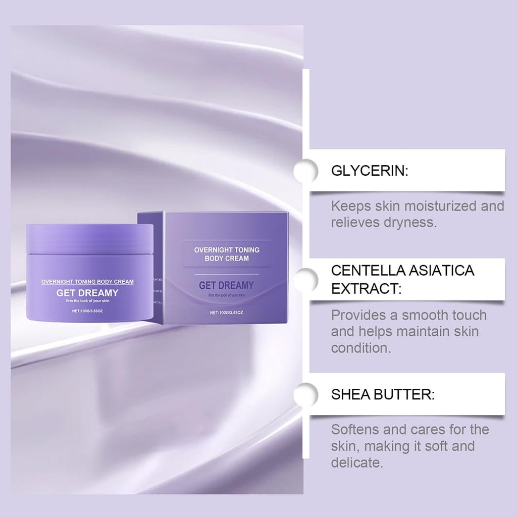 Dream Night Firming Cream,Get Dreamy Overnight Toning Whip,Firming and Moisturizing Cream for Loose Skin, Suitable for Orange Peel Tissue of Thighs, Buttocks and Arms-Firming Skin During Sleep