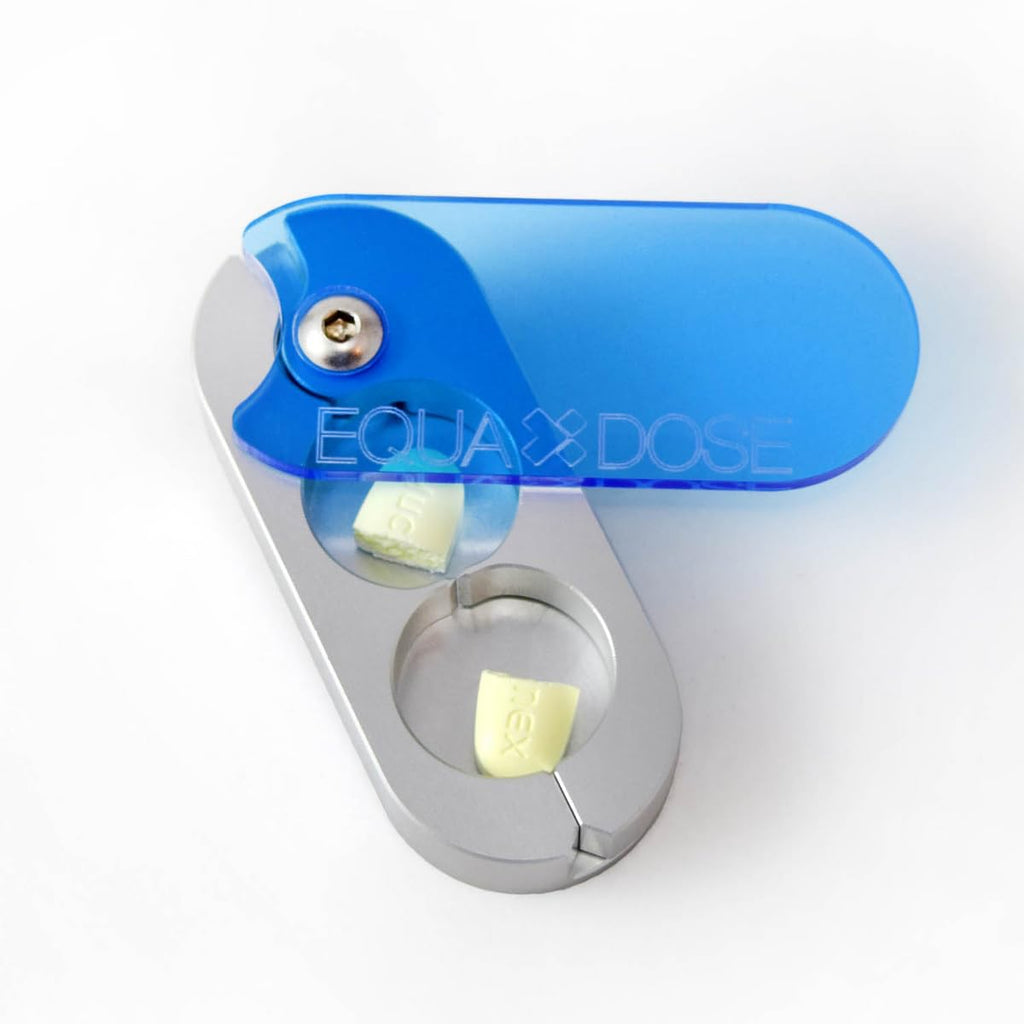 EQUADOSE Pill Splitter with Premium and Durable Aluminum Blades, Blue