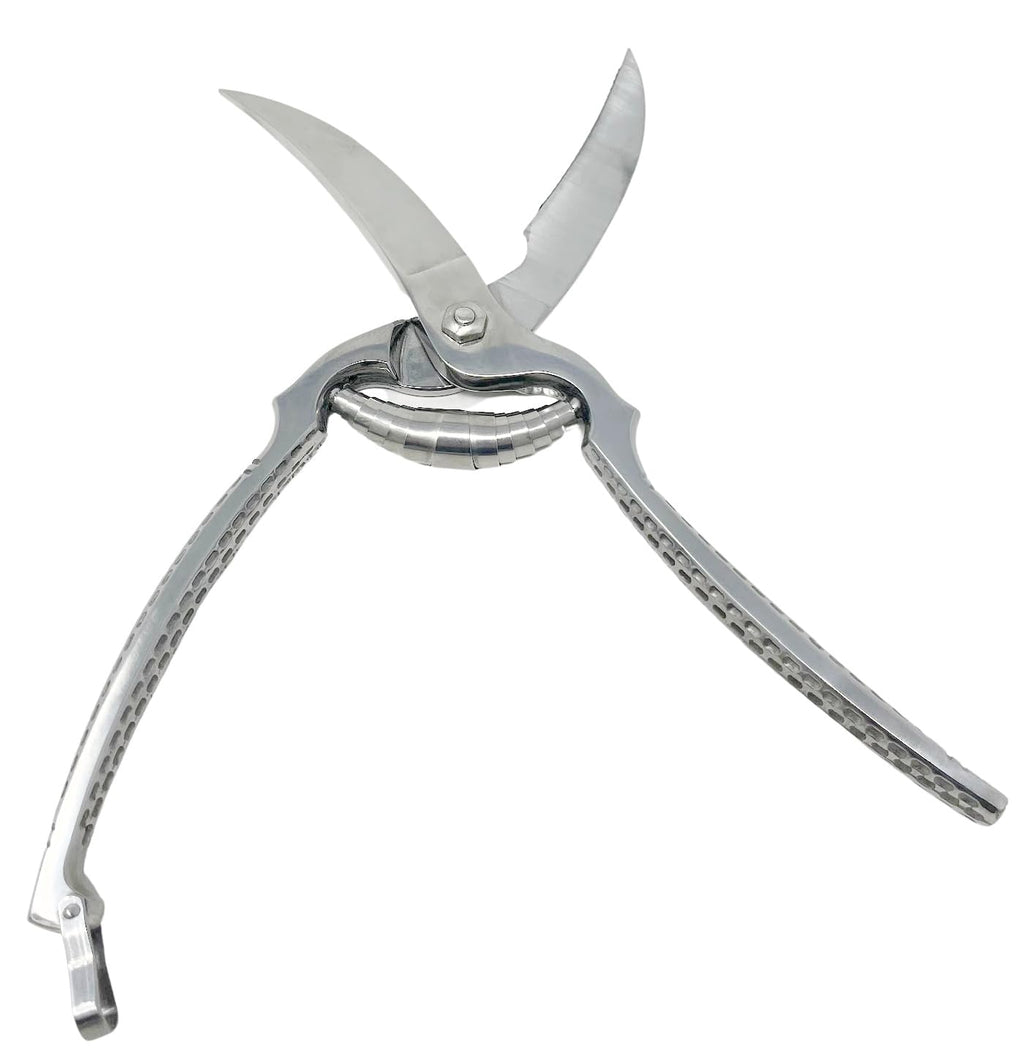 Heavy Duty Poultry Shears - Made in Italy - 10" Total Length, 3.75" Blade Length, Spring Tension, Closing Clip for Safety
