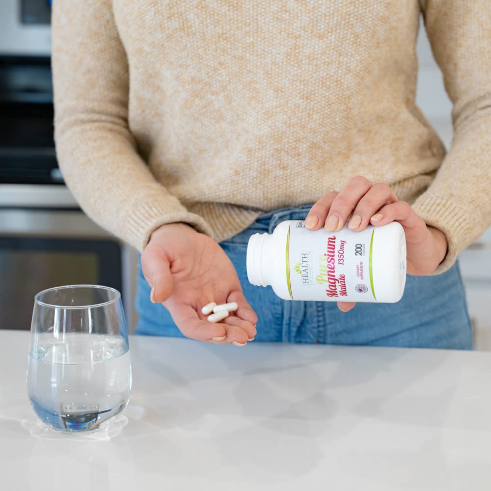 Pure Magnesium Malate 1350 mg - 200 Capsules. Physician Formulated and Highly Absorbable
