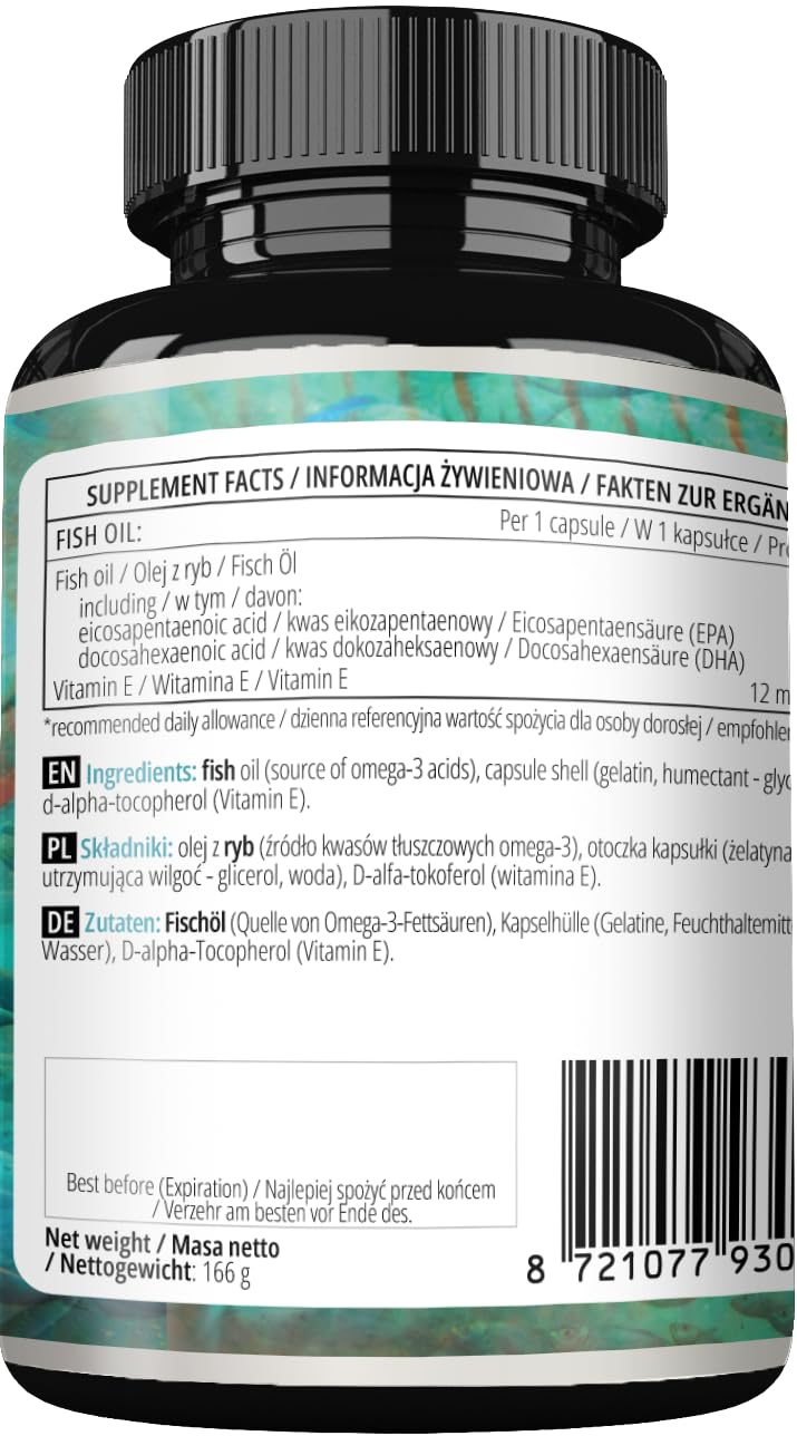 APOLLO'S HEGEMONY Fish Oil 1000mg - High Dose Omega 3 with 330mg EPA and 220mg DHA - 120 Softgel Capsules - 4 Months Supply - Unsaturated Fatty Acids (EFAs) - Supports Heart and Brain Health