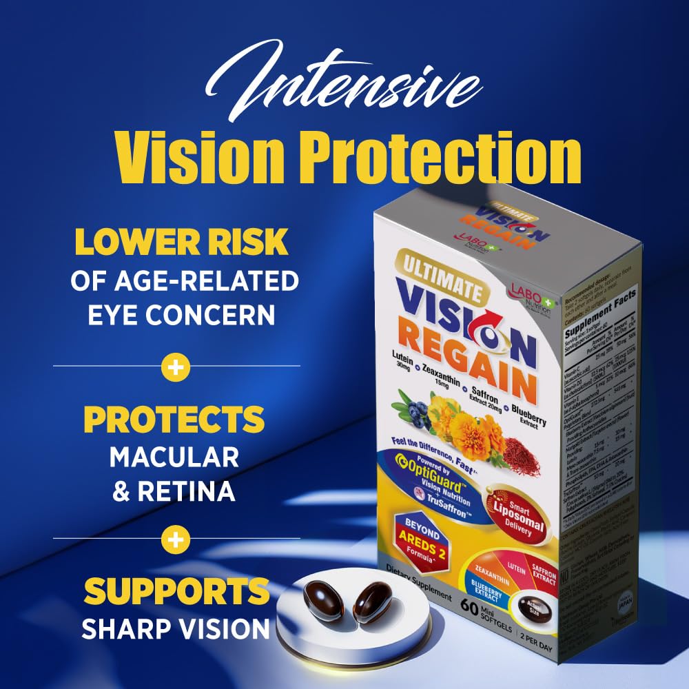 LABO Nutrition Ultimate VisionREGAIN Liposomal Eye Health Supplement with Lutein, Zeaxanthin & Saffron (3-Pack, 180 Softgels) — 90-Day Supply for Visual Comfort & Healthy Vision Support — Japan Made