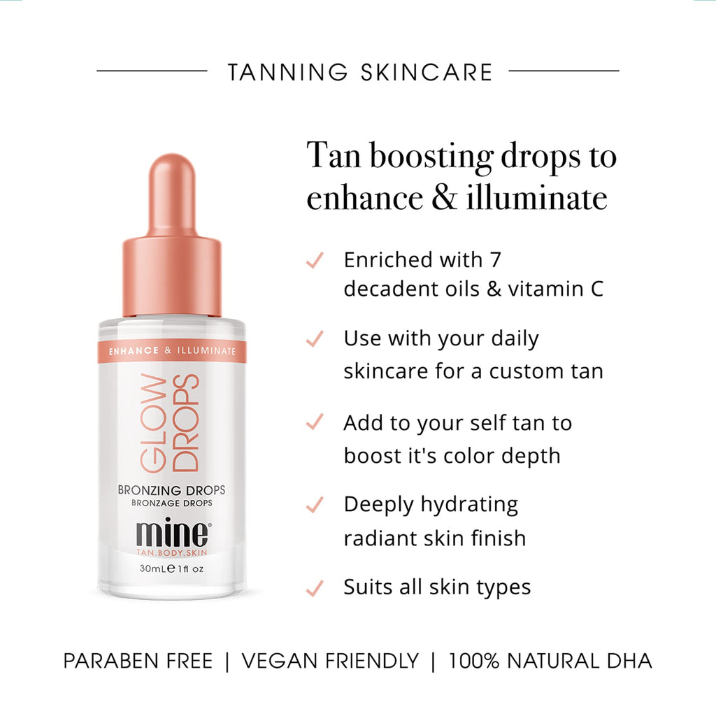 MineTan Self Tanner Tan Drops | Ultra Premium, Clean Sunless Tanner | 100% DHA, Infused | 7 Luxurious Oils + Vitamin C | Moisturizing, Glowing Skin, Vegan & Cruelty Free | 30ml
